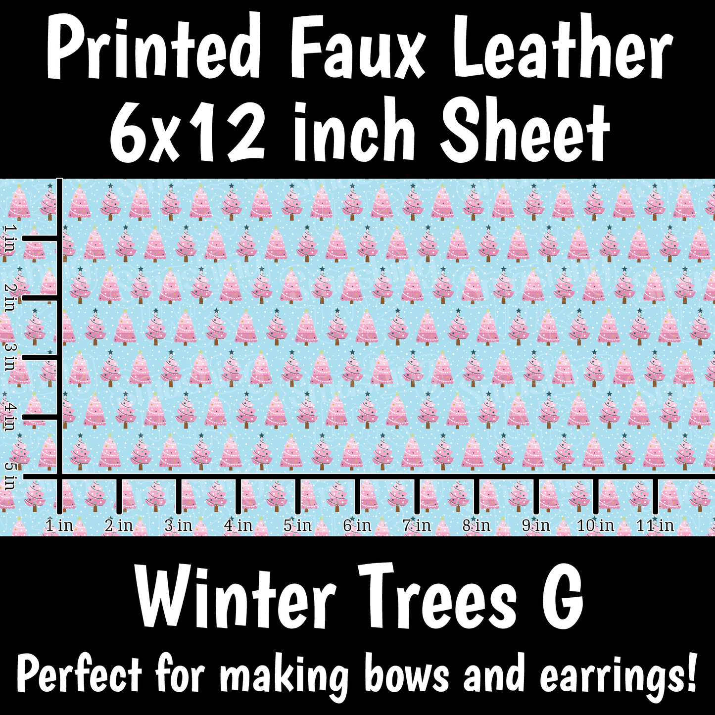 Winter Trees G - Faux Leather Sheet (SHIPS IN 3 BUS DAYS)