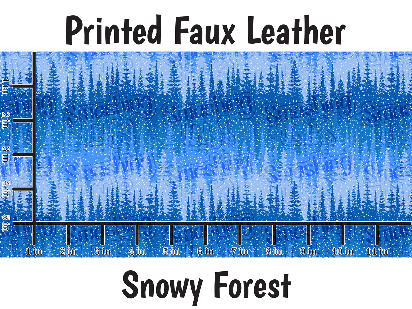 Snowy Forest - Faux Leather Sheet (SHIPS IN 3 BUS DAYS)