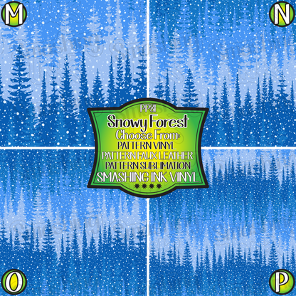 Snowy Forest ★ Pattern Vinyl | Faux Leather | Sublimation (TAT 3 BUS DAYS)