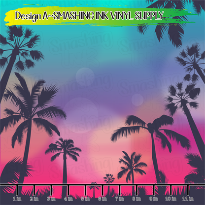 Colorful Palm Trees ★ Pattern Vinyl | Faux Leather | Sublimation (TAT 3 BUS DAYS)