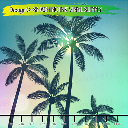 Colorful Palm Trees ★ Pattern Vinyl | Faux Leather | Sublimation (TAT 3 BUS DAYS)