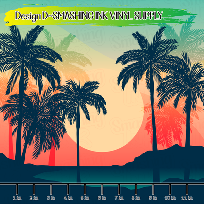 Colorful Palm Trees ★ Pattern Vinyl | Faux Leather | Sublimation (TAT 3 BUS DAYS)