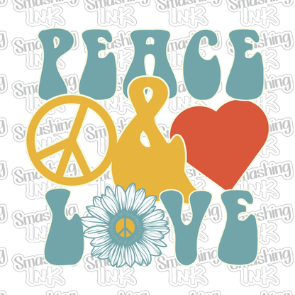 Peace And Love - Heat Transfer | DTF | Sublimation (TAT 3 BUS DAYS) [12A-5HTV]