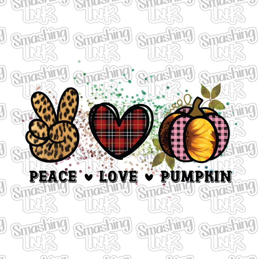 Peace Love Pumpkin - Heat Transfer | DTF | Sublimation (TAT 3 BUS DAYS) [4J-18HTV]