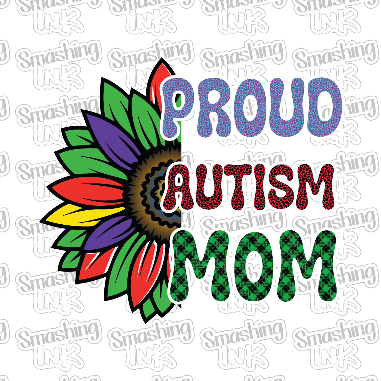 Proud Autism Mom 2 - Heat Transfer | DTF | Sublimation (TAT 3 BUS DAYS) [7C-37HTV]