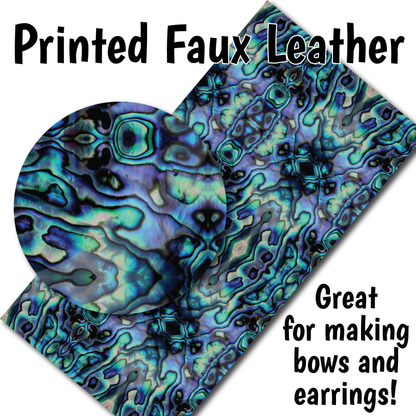 Blue Green Abalone - Faux Leather Sheet (SHIPS IN 3 BUS DAYS)