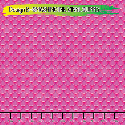 Pink Mermaid Scales ★ Pattern Vinyl | Faux Leather | Sublimation (TAT 3 BUS DAYS)