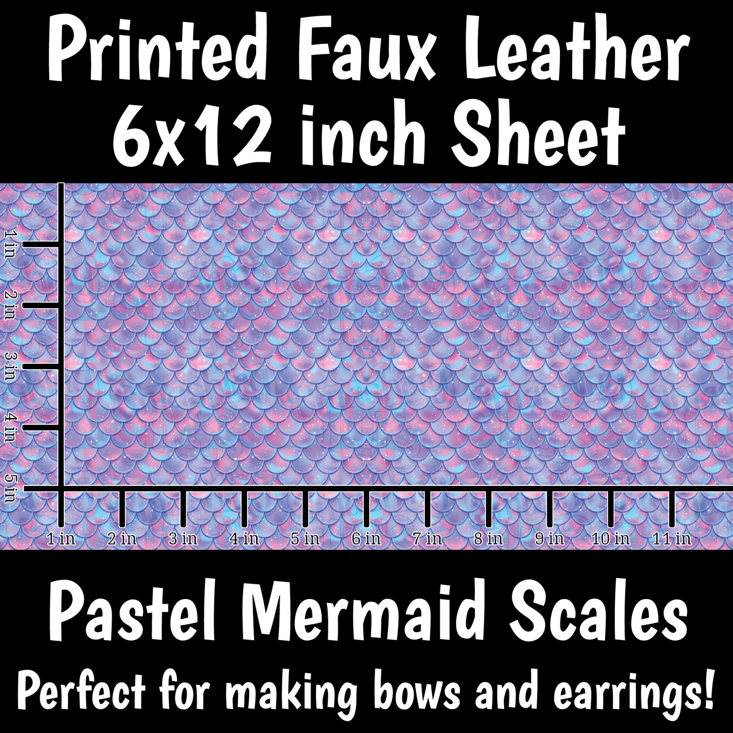 Pastel Mermaid - Faux Leather Sheet (SHIPS IN 3 BUS DAYS)
