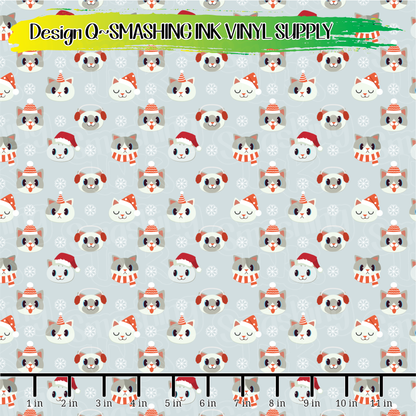 Meowy Christmas ★ Pattern Vinyl | Faux Leather | Sublimation (TAT 3 BUS DAYS)