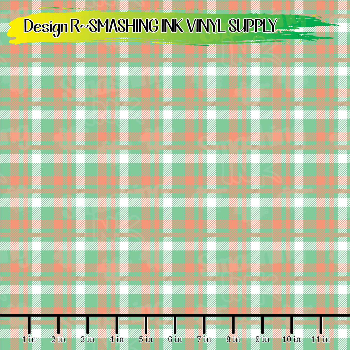 Teal Coral Plaid ★ Pattern Vinyl | Faux Leather | Sublimation (TAT 3 BUS DAYS)