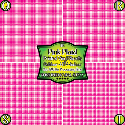 Pink Plaid ★ Laser Safe Adhesive Film (TAT 3 BUS DAYS)