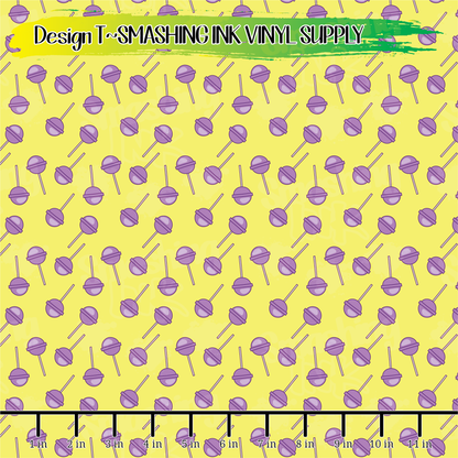 Purple Lollipops ★ Pattern Vinyl | Faux Leather | Sublimation (TAT 3 BUS DAYS)
