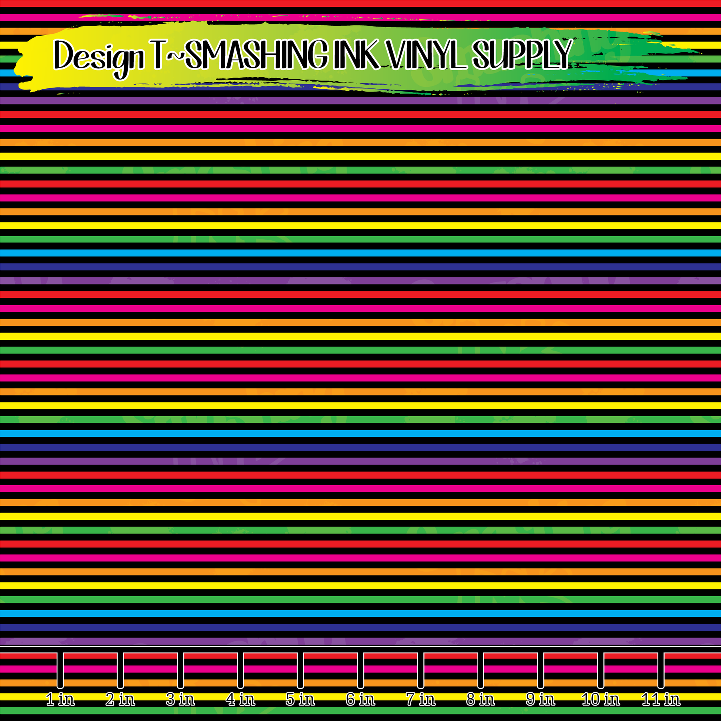 Rainbow Black Stripes ★ Laser Safe Adhesive Film (TAT 3 BUS DAYS)