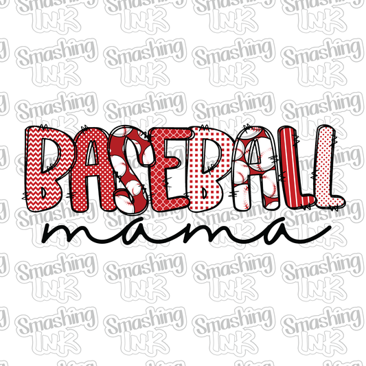 Red Baseball Mama - Heat Transfer | DTF | Sublimation (TAT 3 BUS DAYS) [3B-10HTV]