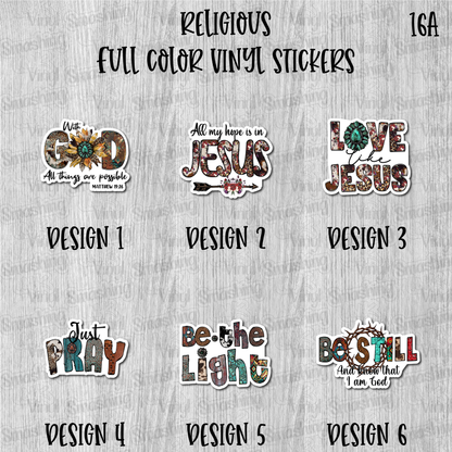 Religious - Full Color Vinyl Stickers (SHIPS IN 3-7 BUS DAYS)