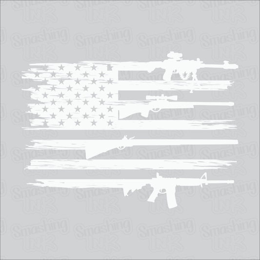 Rifle and Flag - Heat Transfer | DTF | Sublimation (TAT 3 BUS DAYS) [7E-4HTV]