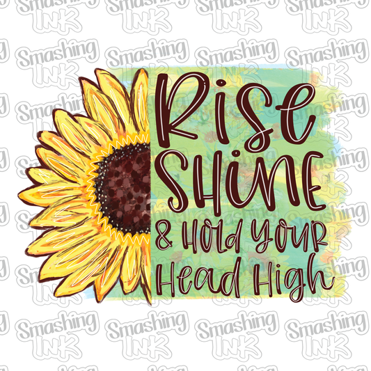 Rise Shine Sunflower - Heat Transfer | DTF | Sublimation (TAT 3 BUS DAYS) [14A-9HTV]
