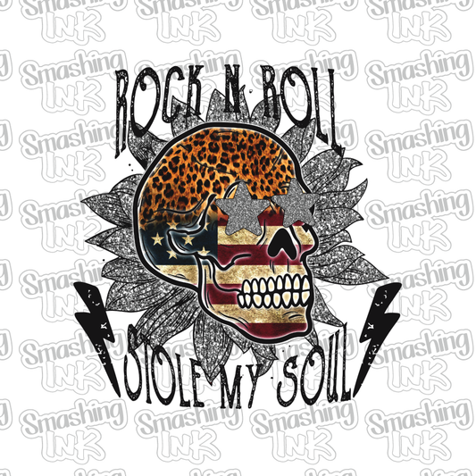 Rock N Roll Stole My Soul - Heat Transfer | DTF | Sublimation (TAT 3 BUS DAYS) [9J-6HTV]