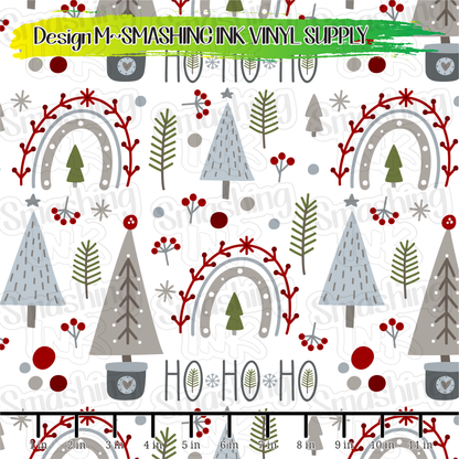 Christmas Rainbows ★ Pattern Vinyl | Faux Leather | Sublimation (TAT 3 BUS DAYS)