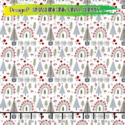 Christmas Rainbows ★ Pattern Vinyl | Faux Leather | Sublimation (TAT 3 BUS DAYS)