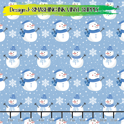 Cute Snowman ★ Pattern Vinyl | Faux Leather | Sublimation (TAT 3 BUS DAYS)