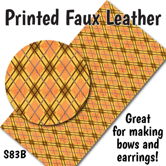 Fall Plaid - Faux Leather Sheet (SHIPS IN 3 BUS DAYS)