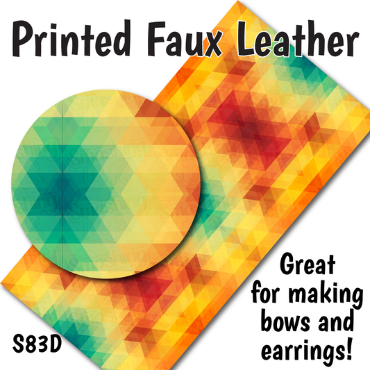 Geometric Fall - Faux Leather Sheet (SHIPS IN 3 BUS DAYS)