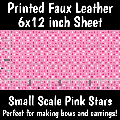Small Scale Pink Stars - Faux Leather Sheet (SHIPS IN 3 BUS DAYS)