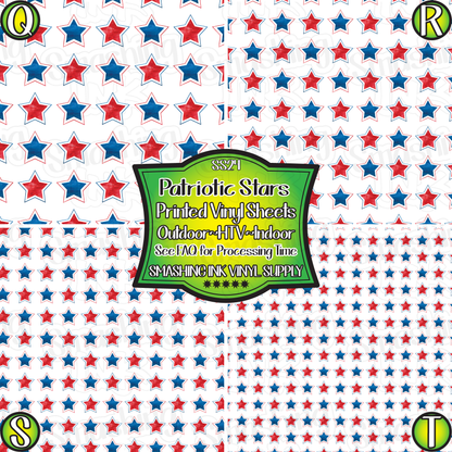 Patriotic Stars ★ Pattern Vinyl | Faux Leather | Sublimation (TAT 3 BUS DAYS)