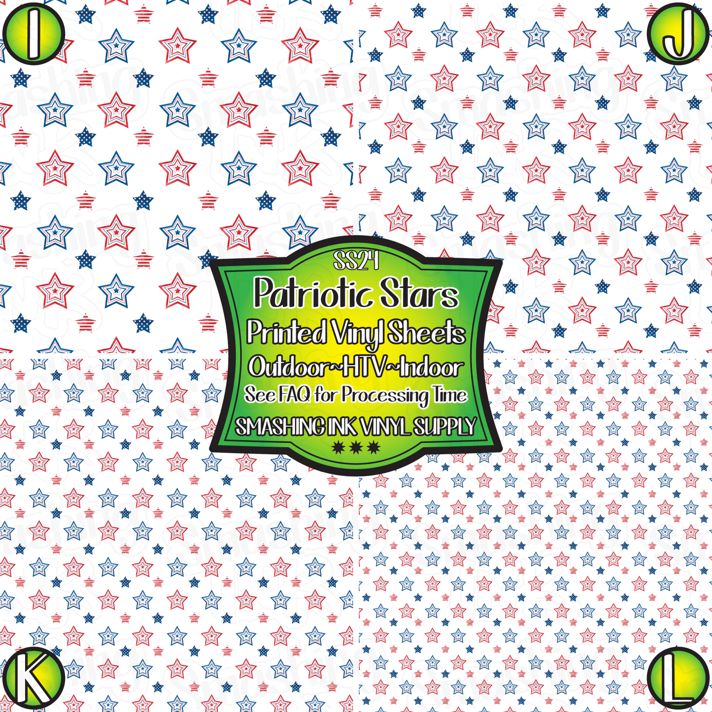 Patriotic Stars ★ Pattern Vinyl | Faux Leather | Sublimation (TAT 3 BUS DAYS)