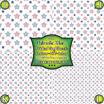 Patriotic Stars ★ Pattern Vinyl | Faux Leather | Sublimation (TAT 3 BUS DAYS)