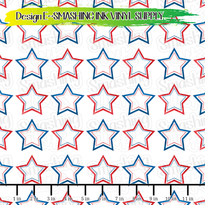 Patriotic Stars ★ Pattern Vinyl | Faux Leather | Sublimation (TAT 3 BUS DAYS)