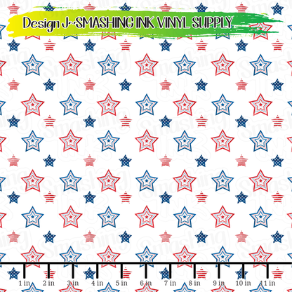 Patriotic Stars ★ Laser Safe Adhesive Film (TAT 3 BUS DAYS)