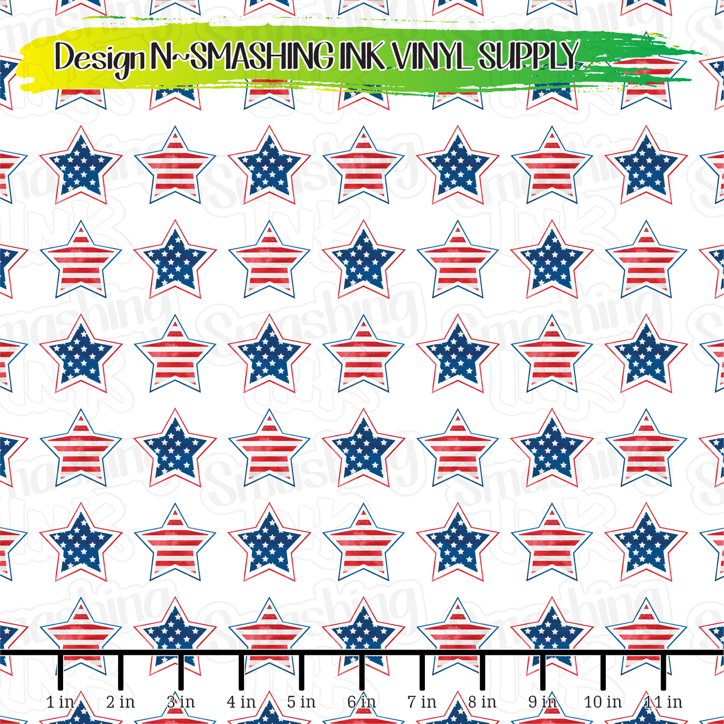 Patriotic Stars ★ Laser Safe Adhesive Film (TAT 3 BUS DAYS)