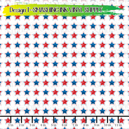 Patriotic Stars ★ Pattern Vinyl | Faux Leather | Sublimation (TAT 3 BUS DAYS)