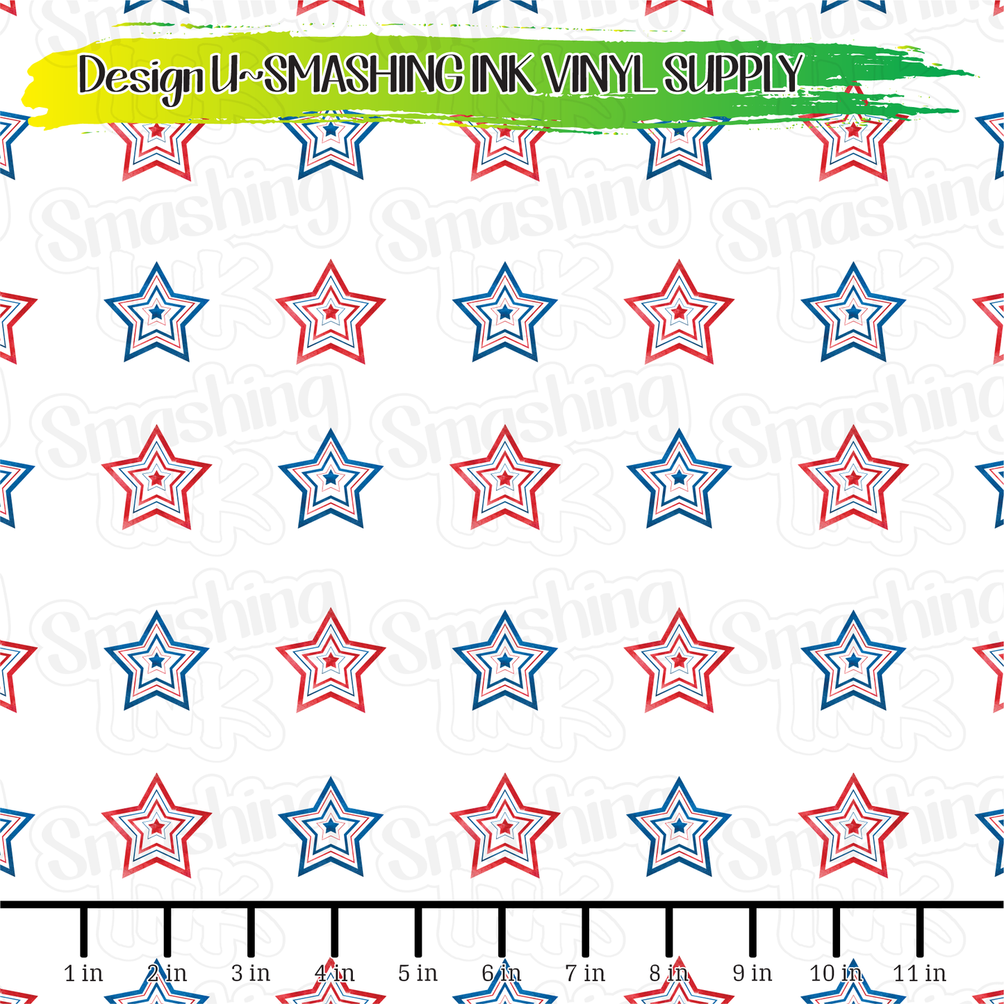 Patriotic Stars ★ Laser Safe Adhesive Film (TAT 3 BUS DAYS)