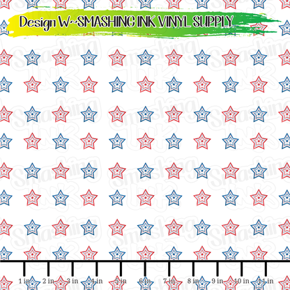 Patriotic Stars ★ Pattern Vinyl | Faux Leather | Sublimation (TAT 3 BUS DAYS)