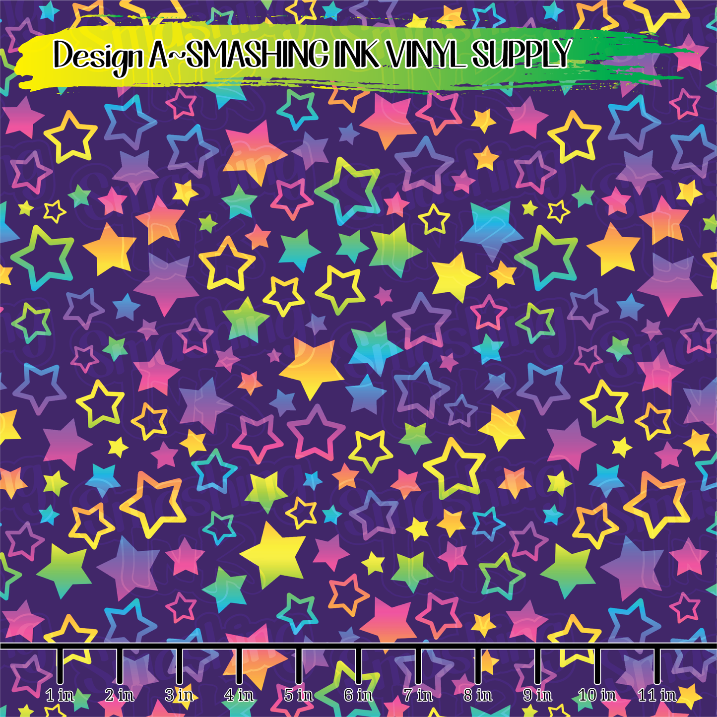 Rainbow Stars ★ Laser Safe Adhesive Film (TAT 3 BUS DAYS)