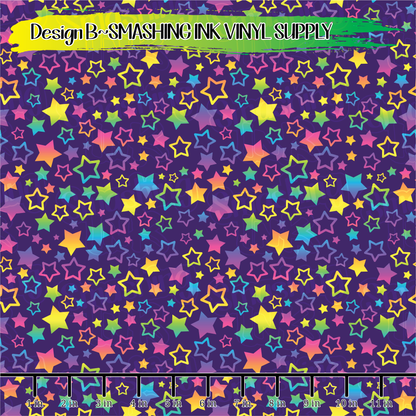 Rainbow Stars ★ Pattern Vinyl | Faux Leather | Sublimation (TAT 3 BUS DAYS)