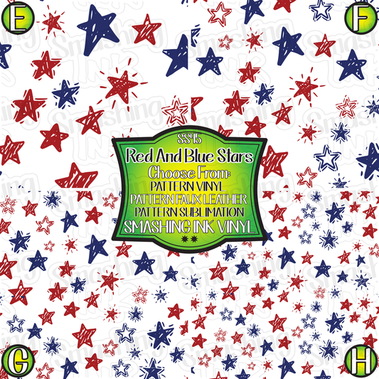 Red And Blue Stars ★ Laser Safe Adhesive Film (TAT 3 BUS DAYS)