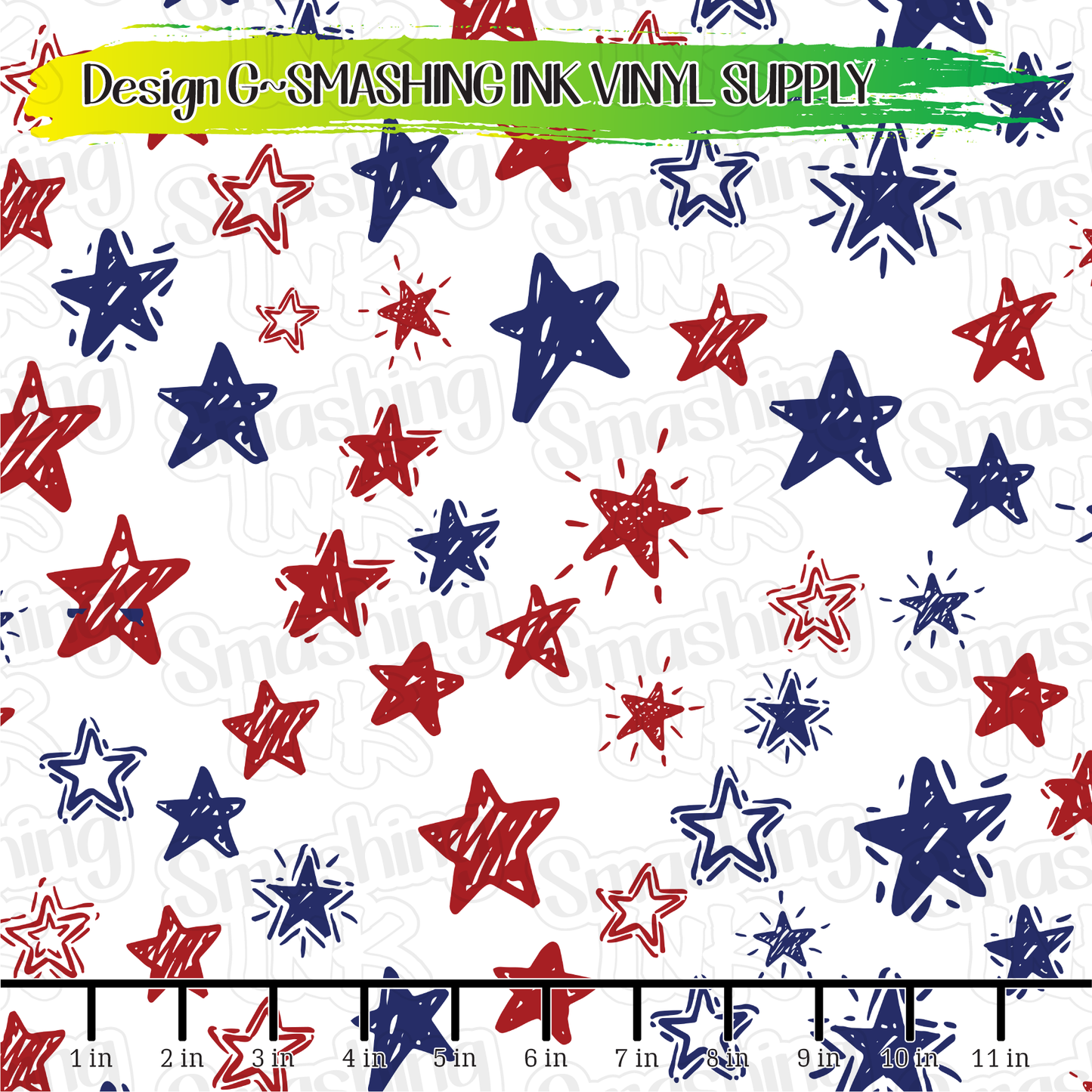 Red And Blue Stars ★ Pattern Vinyl | Faux Leather | Sublimation (TAT 3 BUS DAYS)