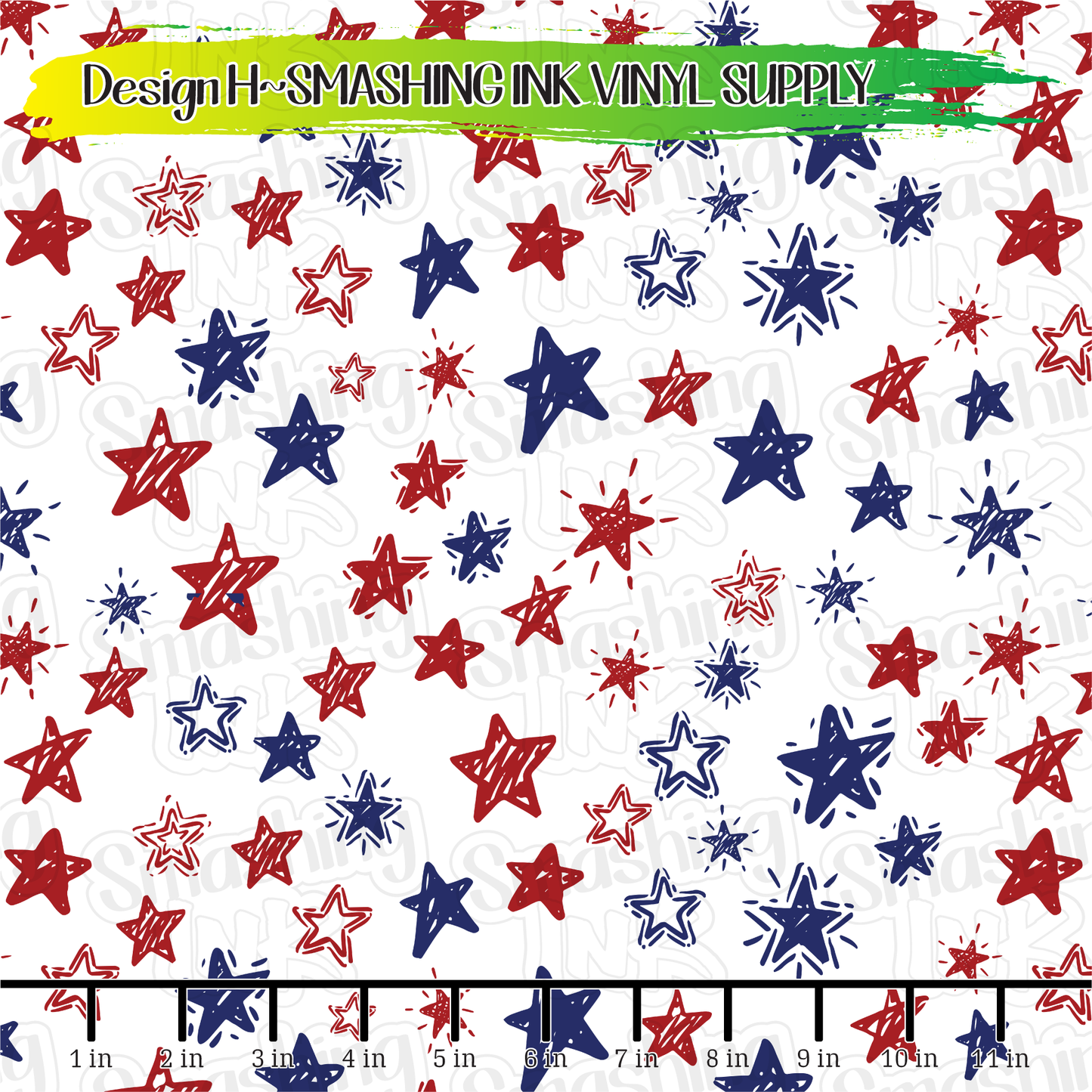 Red And Blue Stars ★ Pattern Vinyl | Faux Leather | Sublimation (TAT 3 BUS DAYS)