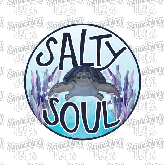 Salty Soul Sea Turtle - Heat Transfer | DTF | Sublimation (TAT 3 BUS DAYS) [6F-4HTV]