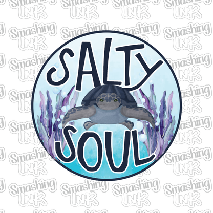 Salty Soul Sea Turtle - Heat Transfer | DTF | Sublimation (TAT 3 BUS DAYS) [6F-4HTV]