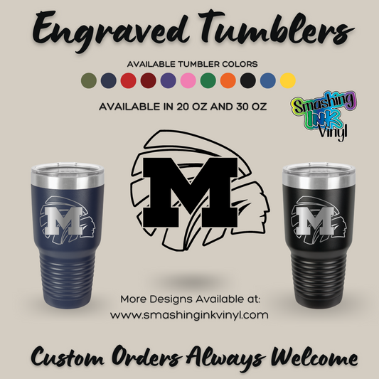 Meridian Logo - Engraved Tumblers (TAT 3-5 BUS DAYS)