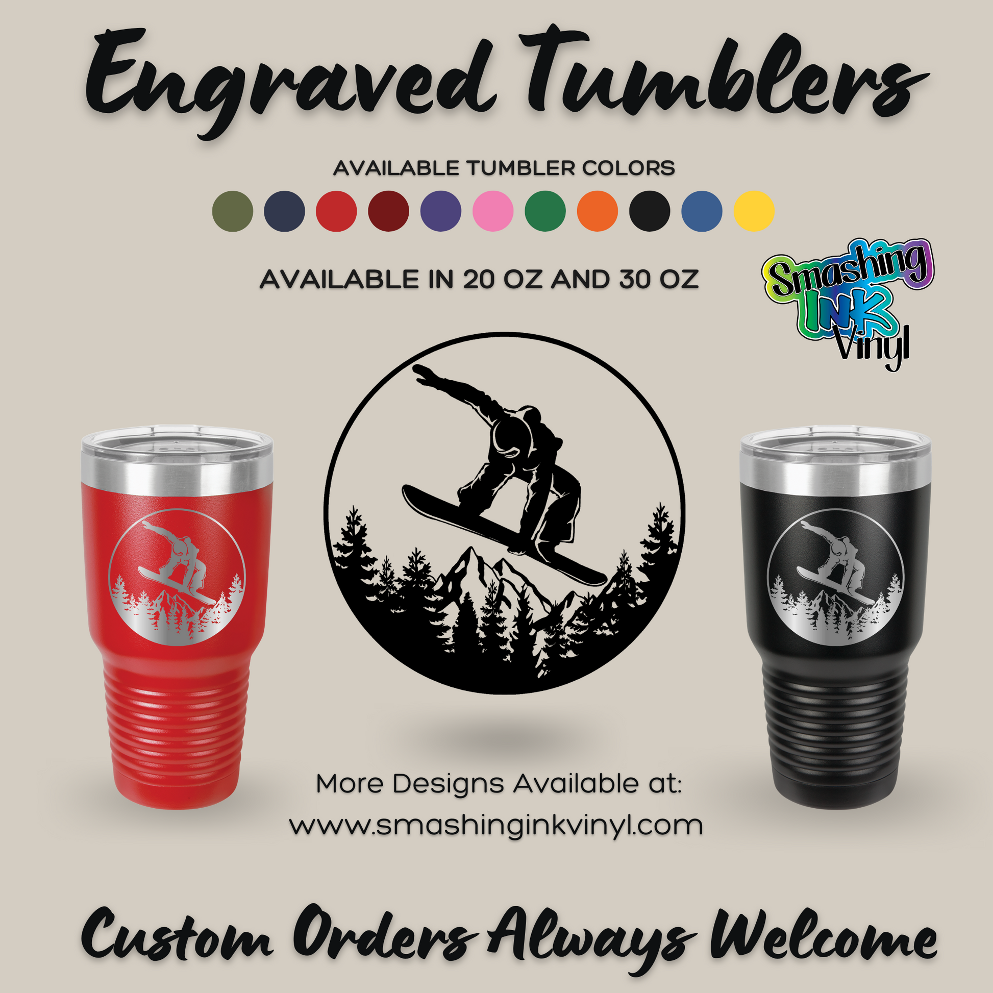 Personalized 20 Oz Tumbler With Mountain