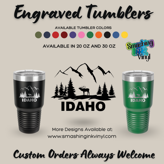 Idaho Elk - Engraved Tumblers (TAT 3-5 BUS DAYS)