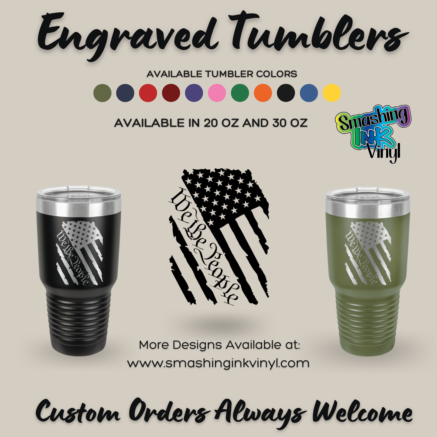 We the People - Engraved Tumblers (TAT 3-5 BUS DAYS)