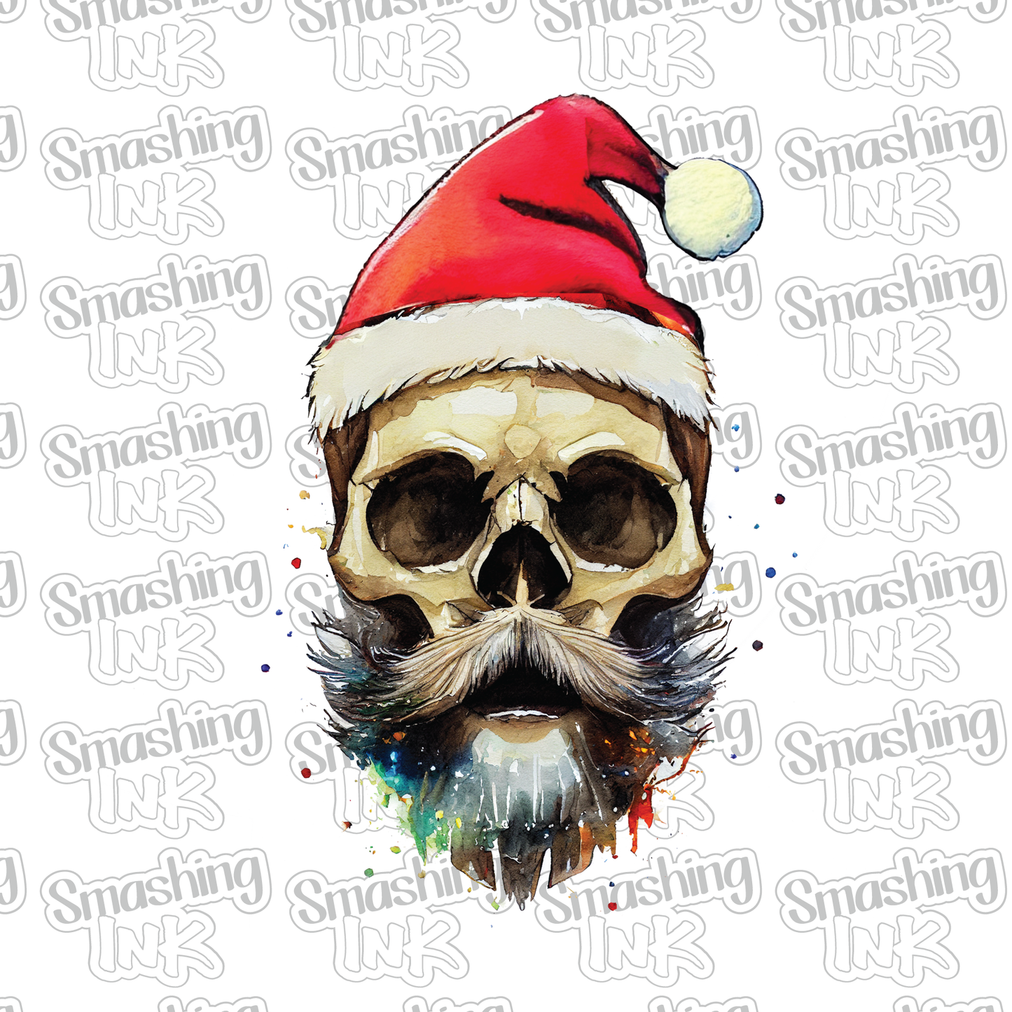 Skull Santa - Heat Transfer | DTF | Sublimation (TAT 3 BUS DAYS) [4G42-1HTV]