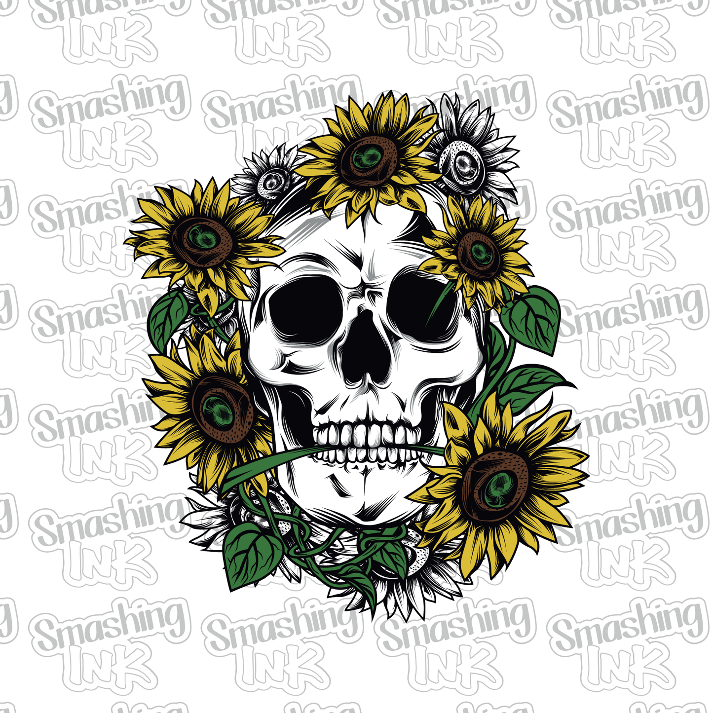 Sunflower Skeleton - Heat Transfer | DTF | Sublimation (TAT 3 BUS DAYS) [14A-10TV]